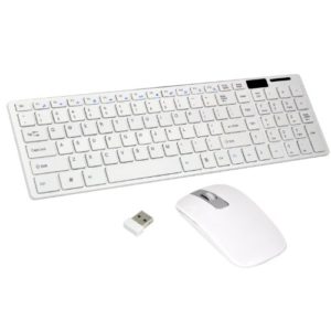 Clavier Azerty Mince et Souris Optique Sans Fil 2.4G pour PC/Mac