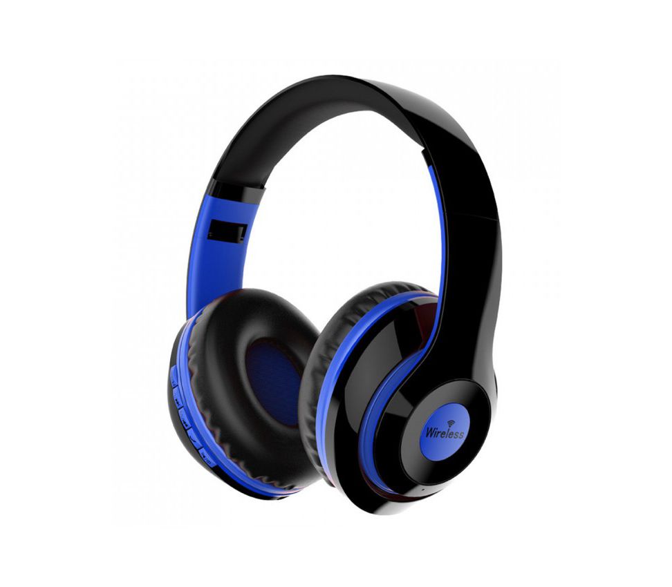 Casque Wireless AZ-02 Audio Bluetooth Sans Fil Micro Intégré Pliable Blue