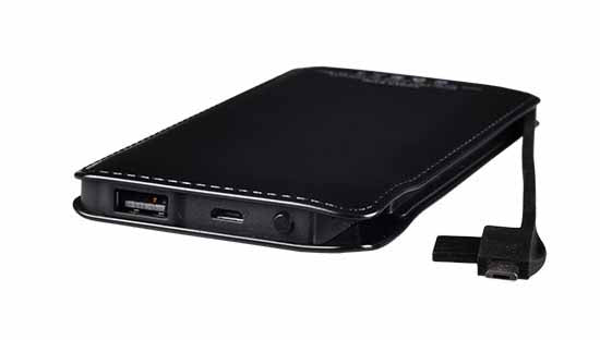 Batterie de Secours PowerBank 8000mAh Ultra-fin Léger 2x USB - Noir